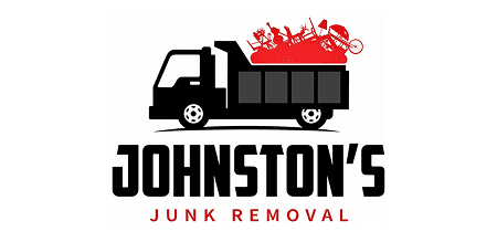 Logo of Johnston's Junk Removal with a truck carrying junk.